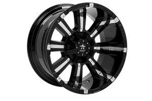 RBP 94R 22x12 5x139.7 BP / 4.75 BS -44mm Offset 78mm CB (Hub Centric) Black w/Chrome Inserts Wheel