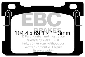 EBC 2017+ Genesis G90 5.0L Redstuff Rear Brake Pads