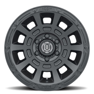 ICON Thrust 17x8.5 5x4.5 0mm Offset 4.75in BS Satin Black Wheel