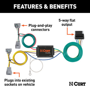 Curt 08-12 Toyota Hilux Custom Wiring Harness (5-Way Flat Output)