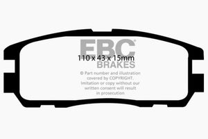 EBC 96-98 Acura SLX 3.2 Yellowstuff Rear Brake Pads