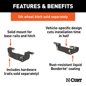 Curt 99-05 GMC Sierra 2500 Custom 5th Wheel Brackets