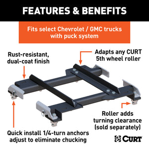 Curt OEM Puck System 5th Wheel Roller Adapter for GM