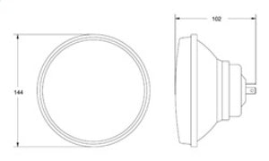 Hella Vision Plus 5-3/4in Round Conversion H4 Headlamp High/Low Beam - Single Lamp