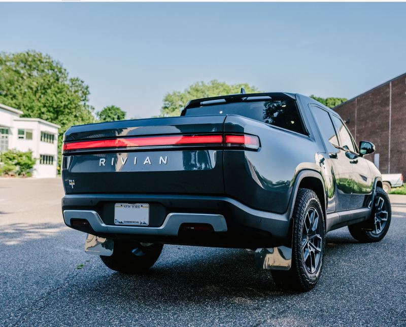 Rally Armor 22-24 Rivian R1T Black UR Mud Flap w/Tangerine Scream Logo ...