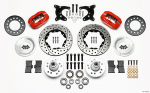 Wilwood Forged Dynalite Front Kit 11.00in Drilled Red 65-72 CDP A Body - 10in Drum