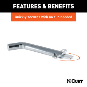 Curt 5/8in Swivel Hitch Pin (2in Receiver Chrome Packaged)