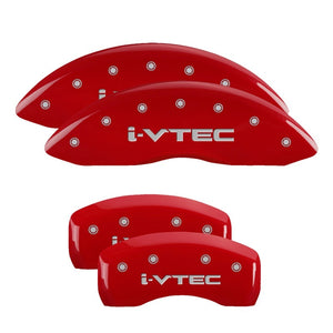 MGP 4 Caliper Covers Engraved Front Honda Engraved Rear HR-V Red finish silver ch