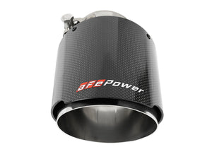 aFe MACH Force-Xp 304 SS Clamp-On Exhaust Tip 2.5in. Inlet / 4.5in. Outlet / 7in. L - Carbon Fiber