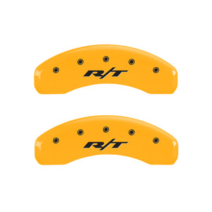 MGP 4 Caliper Covers Engraved Front & Rear RT Yellow finish black ch