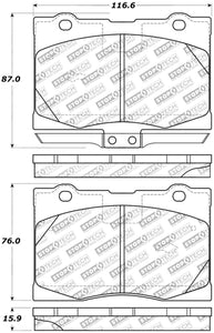 StopTech 05-12 Acura RL Street Select Front Brake Pads