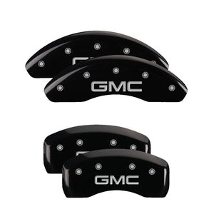 MGP 4 Caliper Covers Engraved Front & Rear GMC Black Finish Silver Char 2019 GMC Terrain