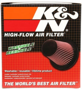 K&N Universal Round Tapered Carbon Fiber Air Filter 6in Flg ID Centered/7.5in B OD/4.5in T OD/4in H