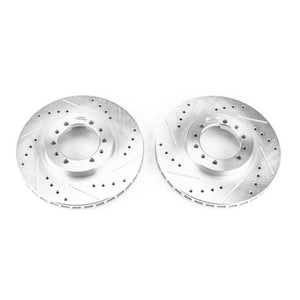 Power Stop 91-96 Mitsubishi Montero Front Evolution Drilled & Slotted Rotors - Pair