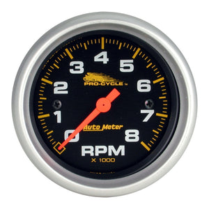 Autometer Pro-Cycle Gauge Tach 2 5/8in 8K Rpm 2&4 Cylinder Black