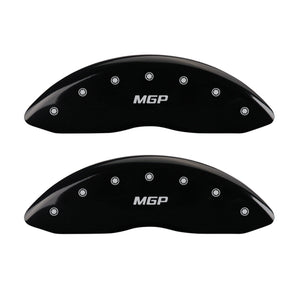 MGP 4 Caliper Covers Engraved Front & Rear MGP Black Finish Silver Char 2017 Lincoln Continental