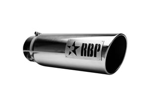 RBP RX-1 Polished Dual-Badged Exhaust Tip Inlet 5in. / Outlet 6in. / Length 18in. - Stainless Steel