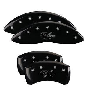 MGP 4 Caliper Covers Engraved Front & Rear Vintage Style/RT Black finish silver ch