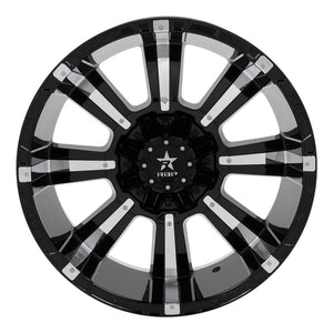 RBP 94R 22x12 5x127 BP / 4.75 BS -44mm Offset 78mm CB (Hub Centric) Black w/Chrome Inserts Wheel