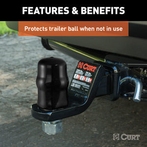 Curt Trailer Ball Cover (Fits 1-7/8in or 2in Balls Black Rubber)