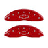 MGP 4 Caliper Covers Engraved Front & Rear Bowtie Red Finish Silver Char 2014 Chevrolet Express 2500
