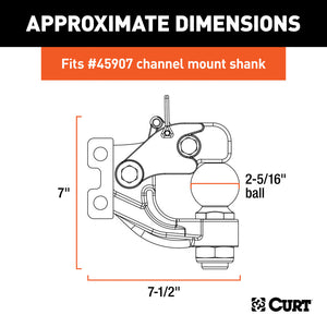 Curt Replacement Channel Mount Ball & Pintle Combination (2-5/16in Ball 13000lbs)