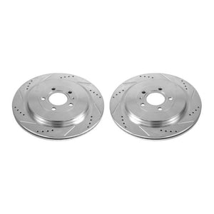 Power Stop 13-14 Ford Mustang Rear Evolution Drilled & Slotted Rotors - Pair