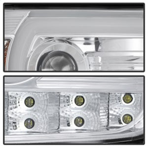 Spyder GMC Sierra 14-16 Projector Headlights Light Bar DRL Chrm PRO-YD-GS14V2-LBDRL-C