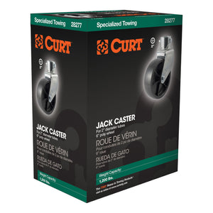 Curt 6in Jack Caster (Fits 2in Tube 2000lbs Packaged)