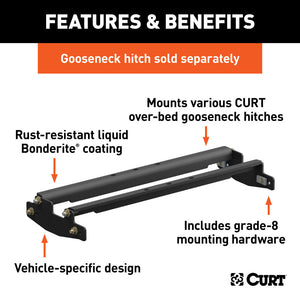 Curt 15-19 GMC Sierra 3500 HD Over-Bed Gooseneck Installation Brackets