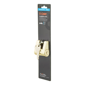 Curt Coupler Lock (1/4in Pin 3/4in Latch Span Padlock Brass-Plated)