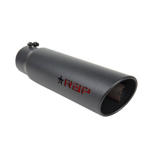 RBP RX-1 High Heat Textured Dual Badged Exhaust Tip Inlet 4in. / Outlet 5in. / Length 18in. - Black