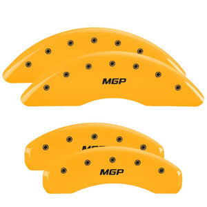 MGP 4 Caliper Covers Engraved Front & Rear MGP Yellow Finish Black Char 2002 Lexus LS430