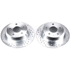 Power Stop 99-04 Jeep Grand Cherokee Rear Evolution Drilled & Slotted Rotors - Pair