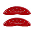 MGP 4 Caliper Covers Engraved Front Cursive/Challenger Engraved Rear RT Red finish silver ch