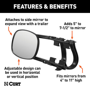 Curt Extended View Tow Mirror