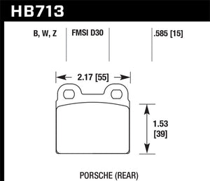 Hawk 65-69 Porsche 911/912 HPS 5.0 Street Rear Brake Pads