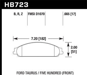 Hawk 08-09 Ford Taurus / 05-07 Ford Five Hundred HPS 5.0 Street Front Brake Pads