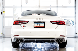 AWE Tuning Audi B9 S4 Touring Edition Exhaust - Non-Resonated (Silver 102mm Tips)