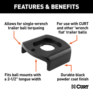 Curt Ball Mount Tongue Sleeve (2-1/2in Tongue Sleeve 1in Ball Hole)