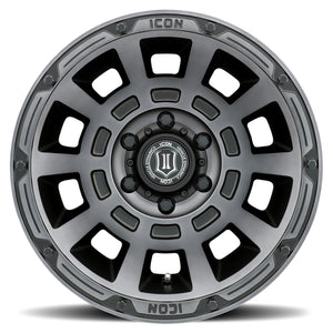 ICON Thrust 17x8.5 5x4.5 0mm Offset 4.75in BS Smoked Satin Black Tint Wheel