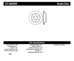 StopTech 92-00 GMC Suburban 1500 4WD (6 lug) Front Right Slotted & Drilled Rotor