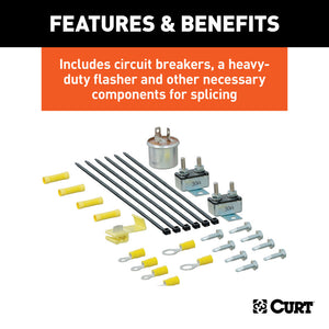 Curt 4-Way Flat Electrical Adapter w/Brake Controller Wiring