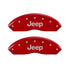 MGP Front set 2 Caliper Covers Engraved Front JEEP Red finish silver ch