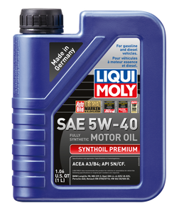 LIQUI MOLY 1L Synthoil Premium Motor Oil SAE 5W40