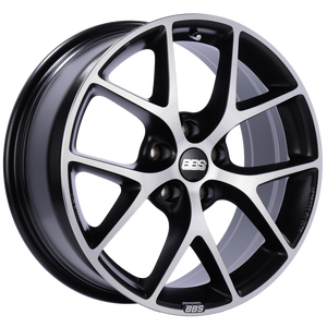 BBS SR 18x8 5x108 ET42 Satin Black Diamond Cut Face Wheel -70mm PFS/Clip Required