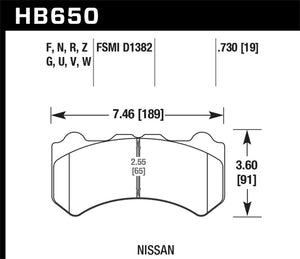 Hawk 09-11 Nissan GT-R DTC-70 Motorsports Front Brake Pads