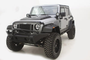 AVS 07-18 Jeep Wrangler (2 Door) Ventvisor & Aeroskin Deflector Combo Kit - Matte Black