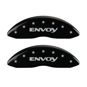 MGP 4 Caliper Covers Engraved Front & Rear Envoy Black finish silver ch