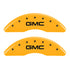 MGP 4 Caliper Covers Engraved Front & Rear GMC Yellow finish black ch